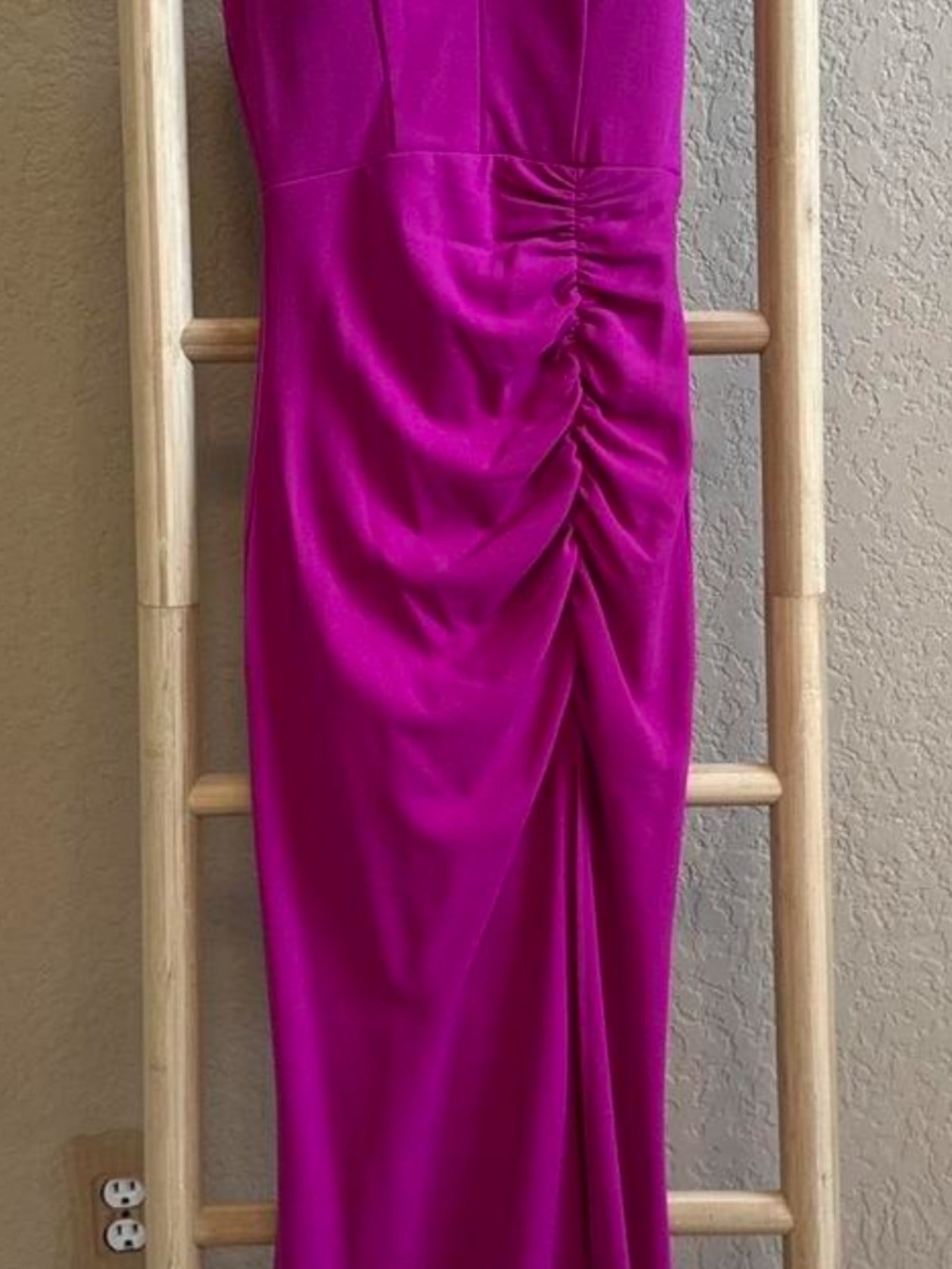 Emerald Sundae Vibrant Fuchsia Ruched Maxi Dress